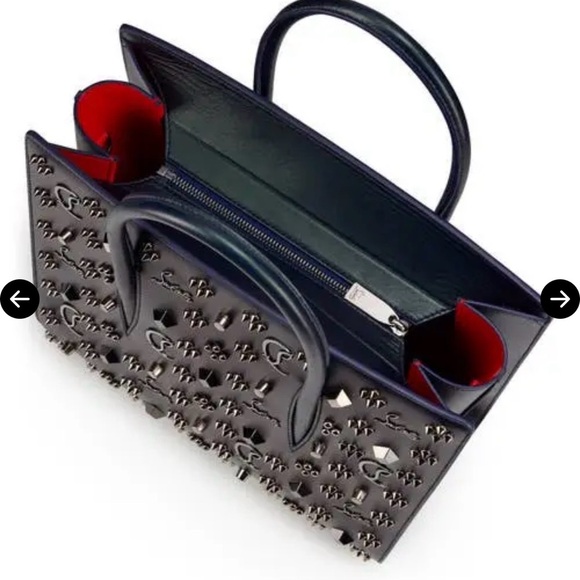 CHRISTIAN LOUBOUTIN  Paloma Loubinthesky Top Handle Bag - Zaffiro/Gun Metal NEW - Picture 5 of 7